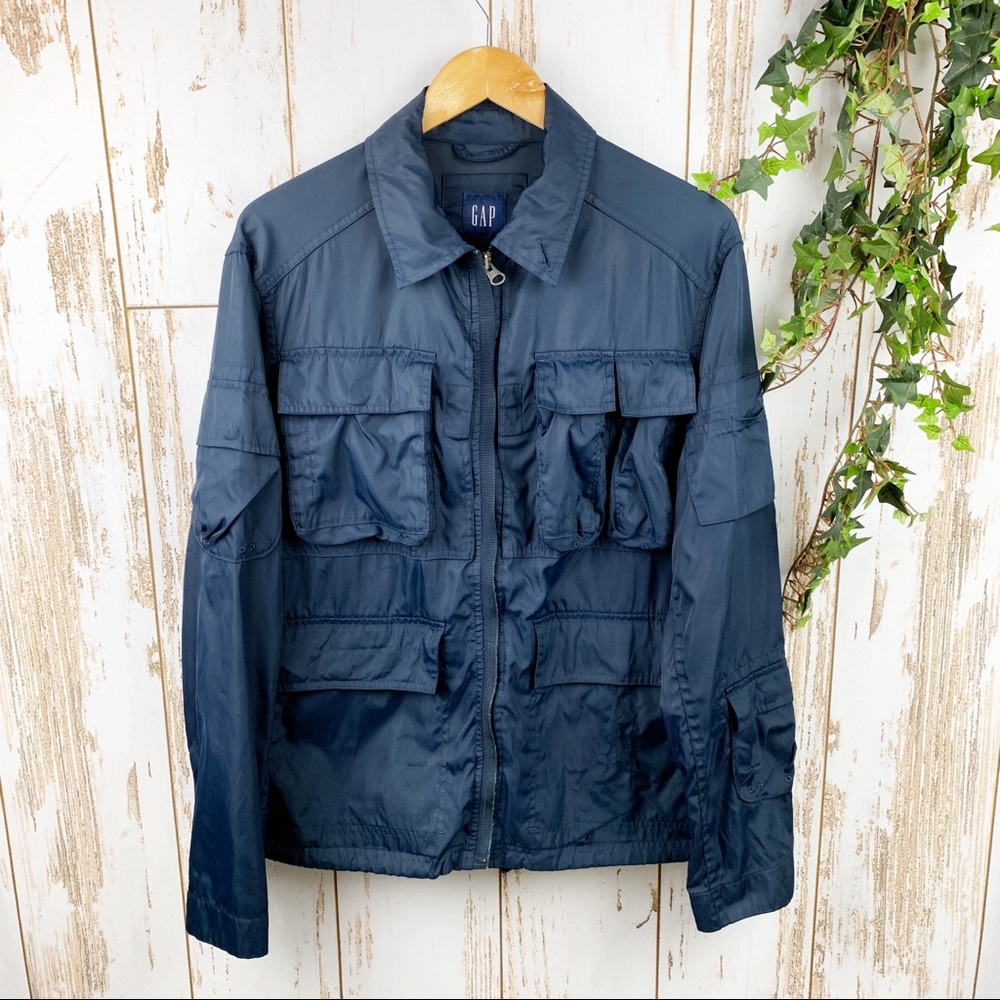 GAP Water Repellent Cargo Pocket Shell Jacket Navy